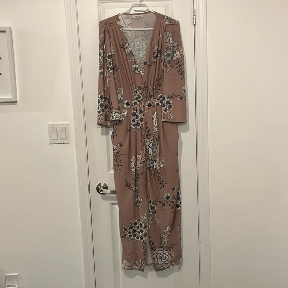 Dusty rose floral maxi dress with tulip-ish skirt